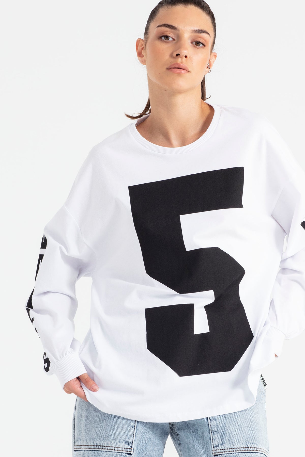Beyaz  Uzun T-shirt 11479