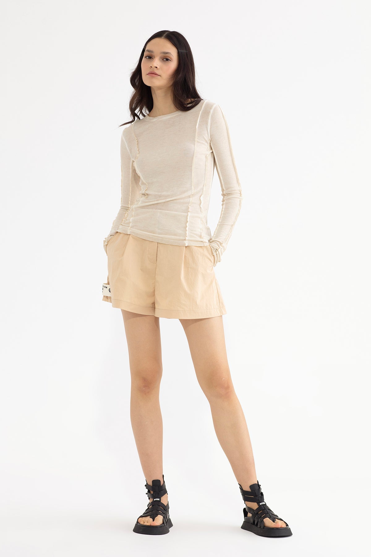 Bej  Uzun T-shirt 13226