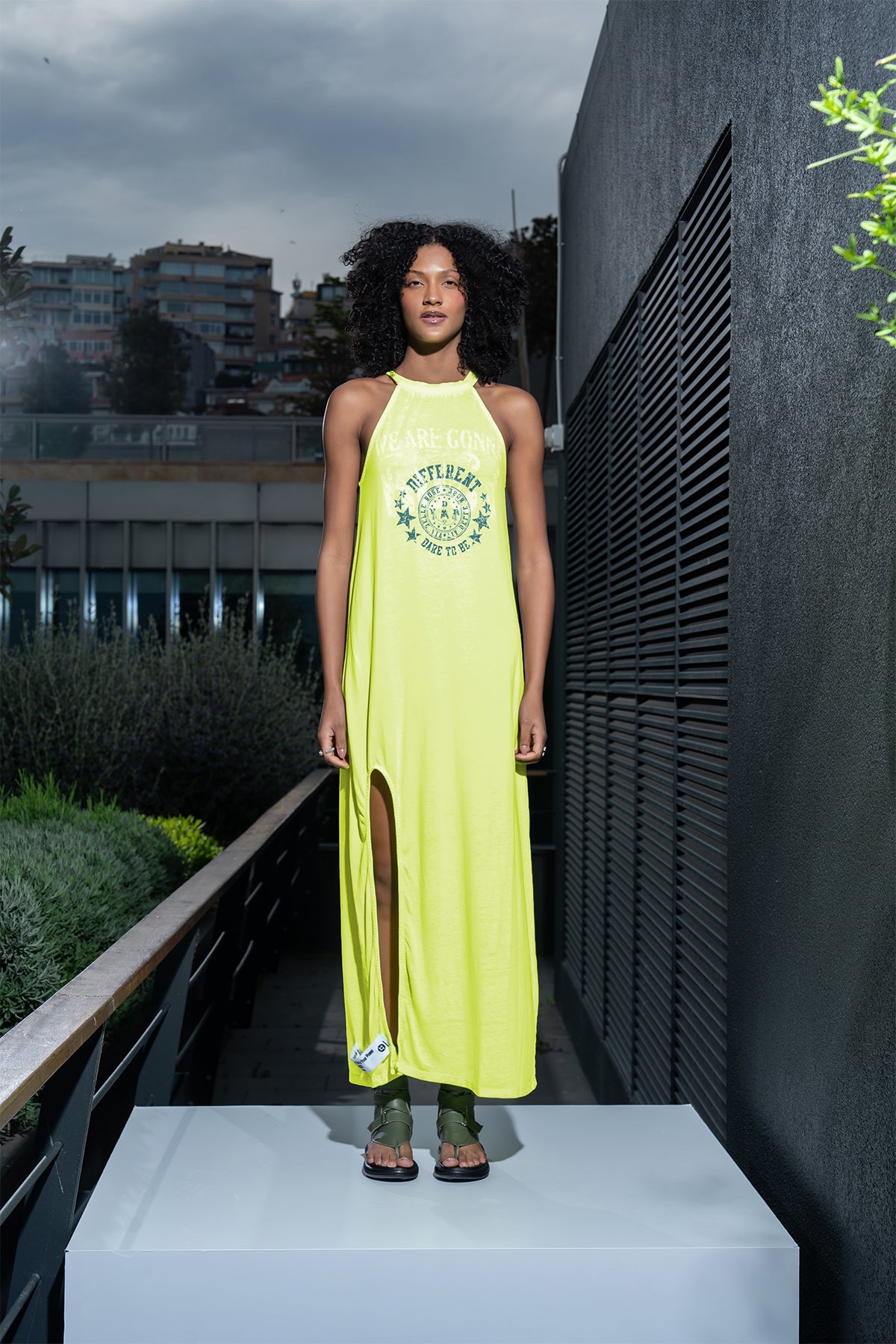 Sari Neon  Elbise 15158