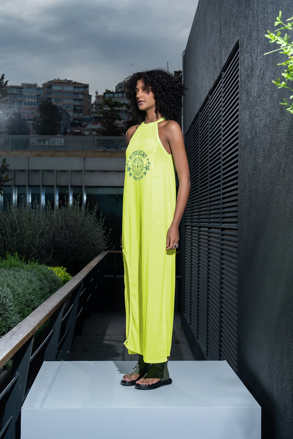 Sari Neon  Elbise 15158