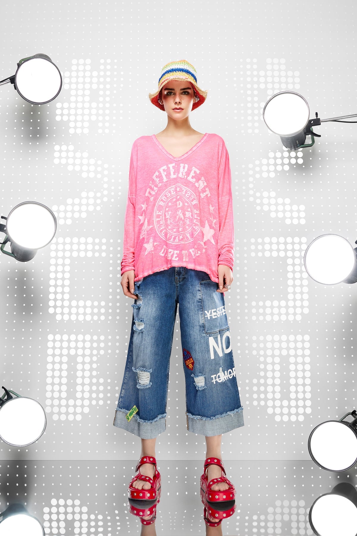 Pembe Neon  Uzun T-shirt 15171