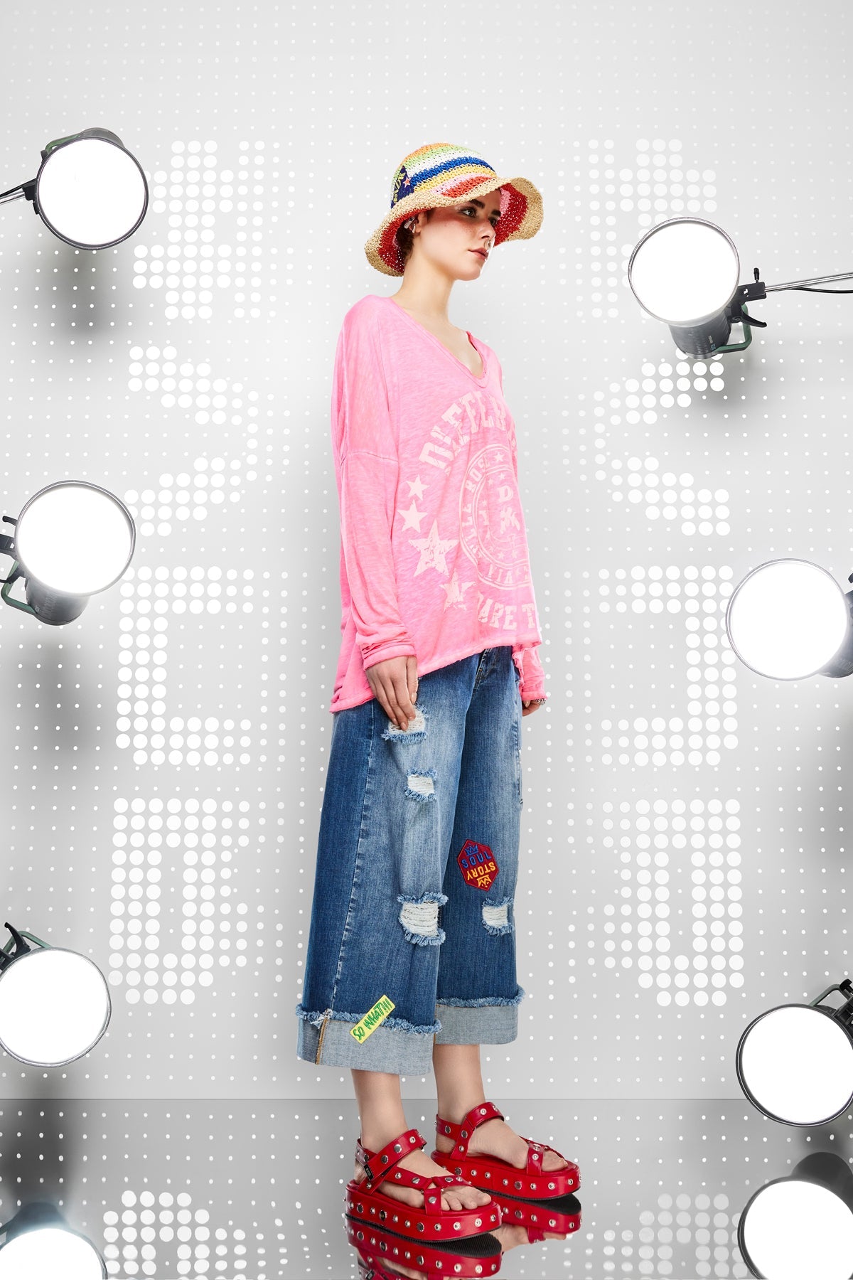 Pembe Neon  Uzun T-shirt 15171