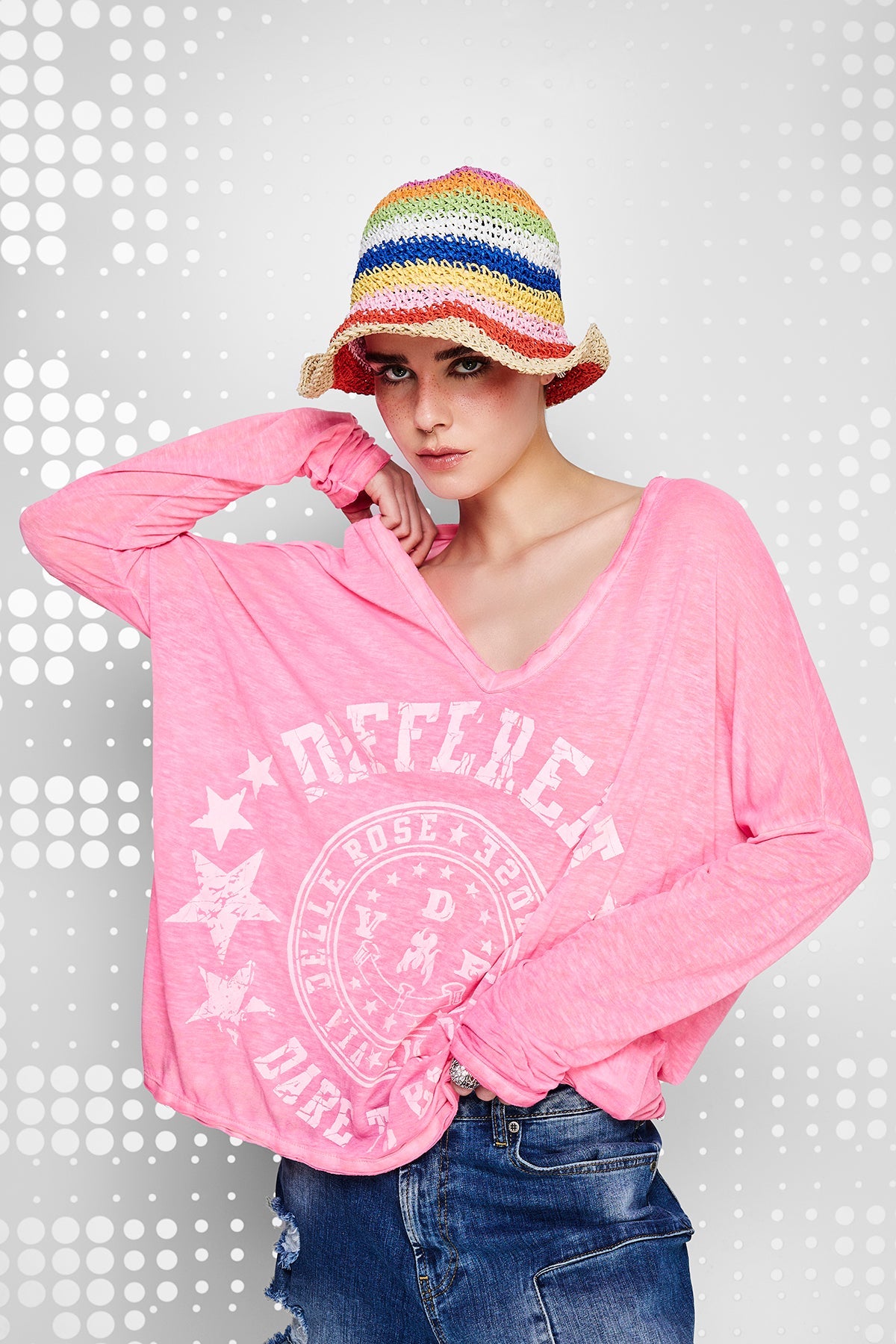 Pembe Neon  Uzun T-shirt 15171