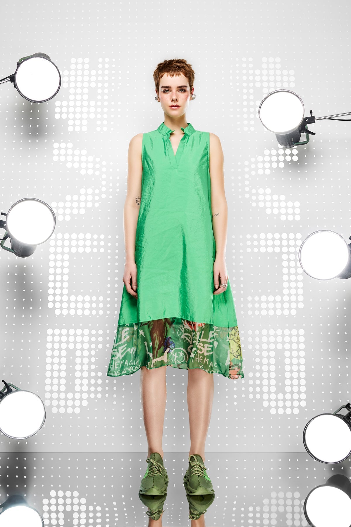 Yesil  Elbise 15308