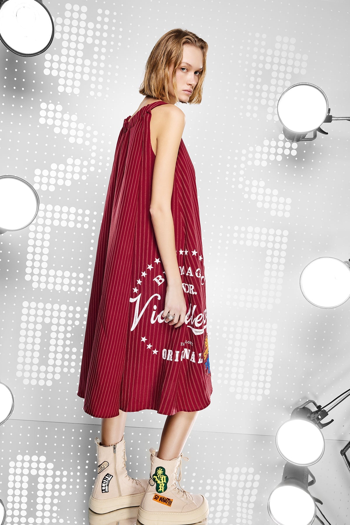 Bordo  Elbise 15349