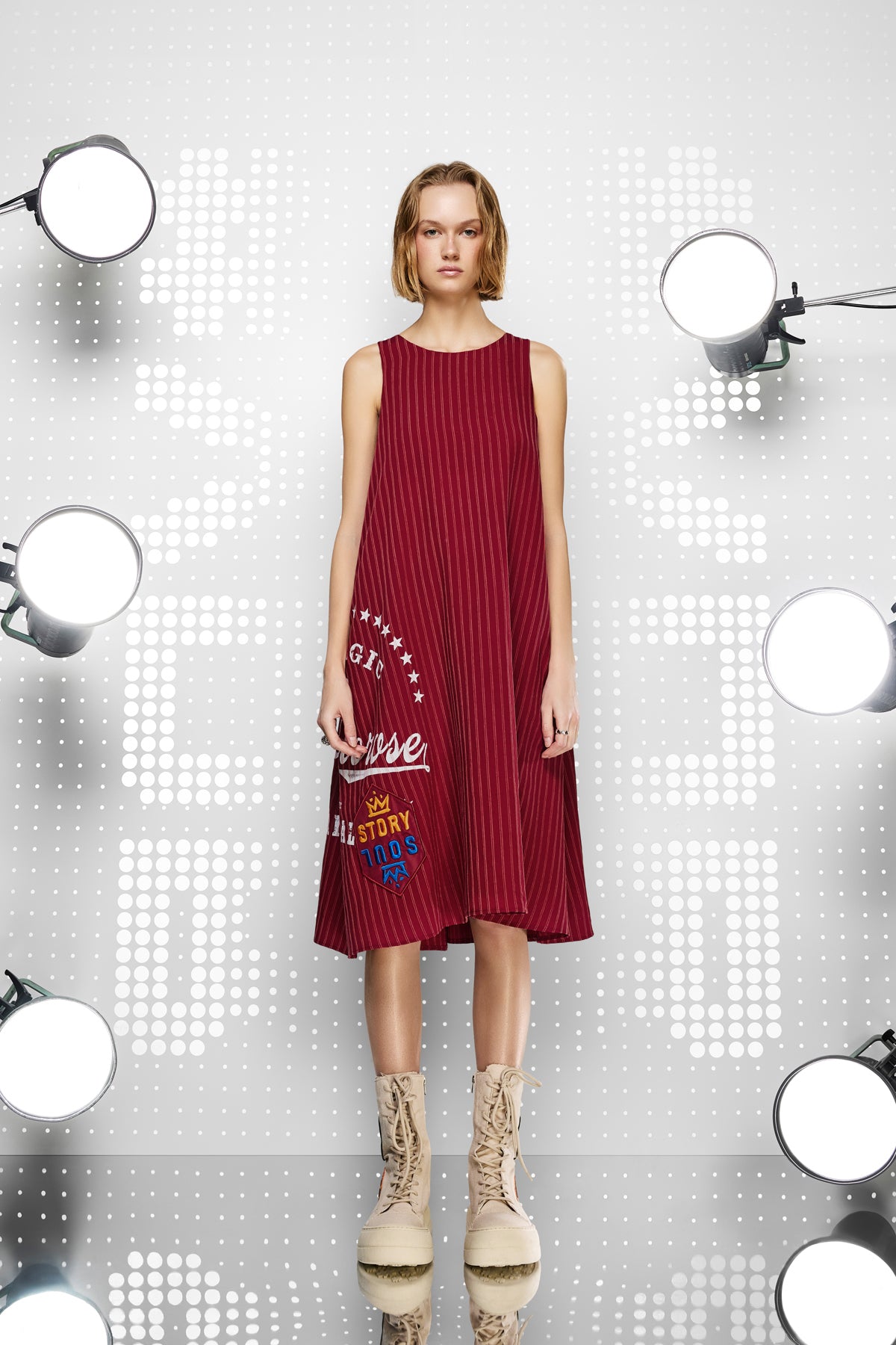 Bordo  Elbise 15349