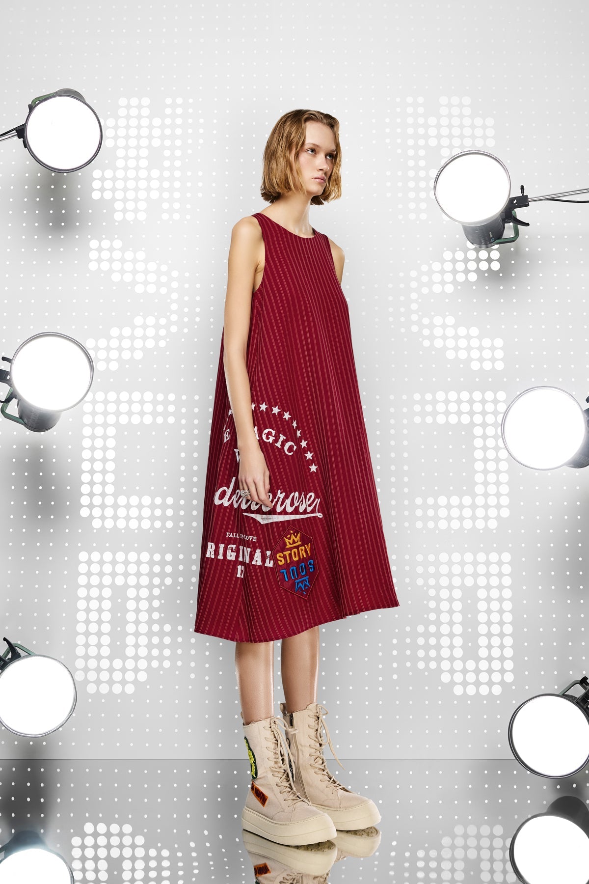 Bordo  Elbise 15349