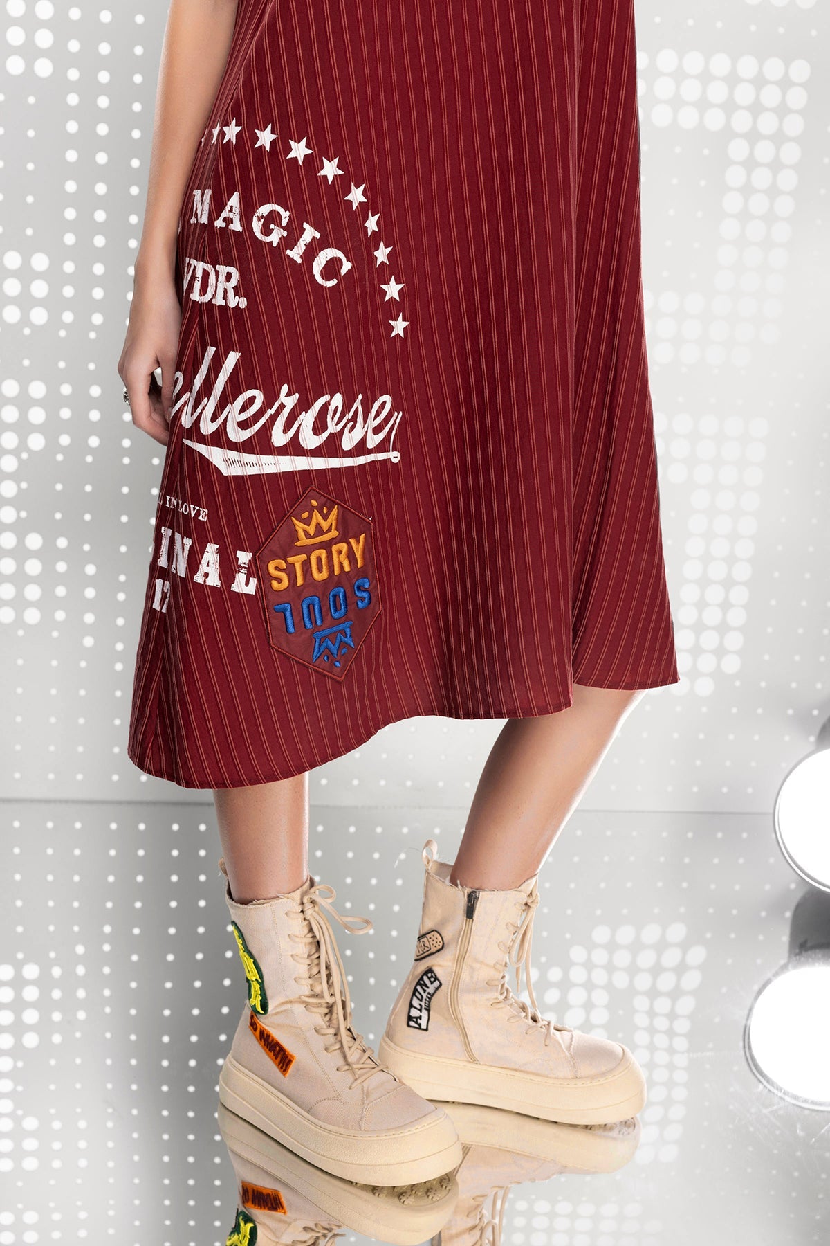 Bordo  Elbise 15349