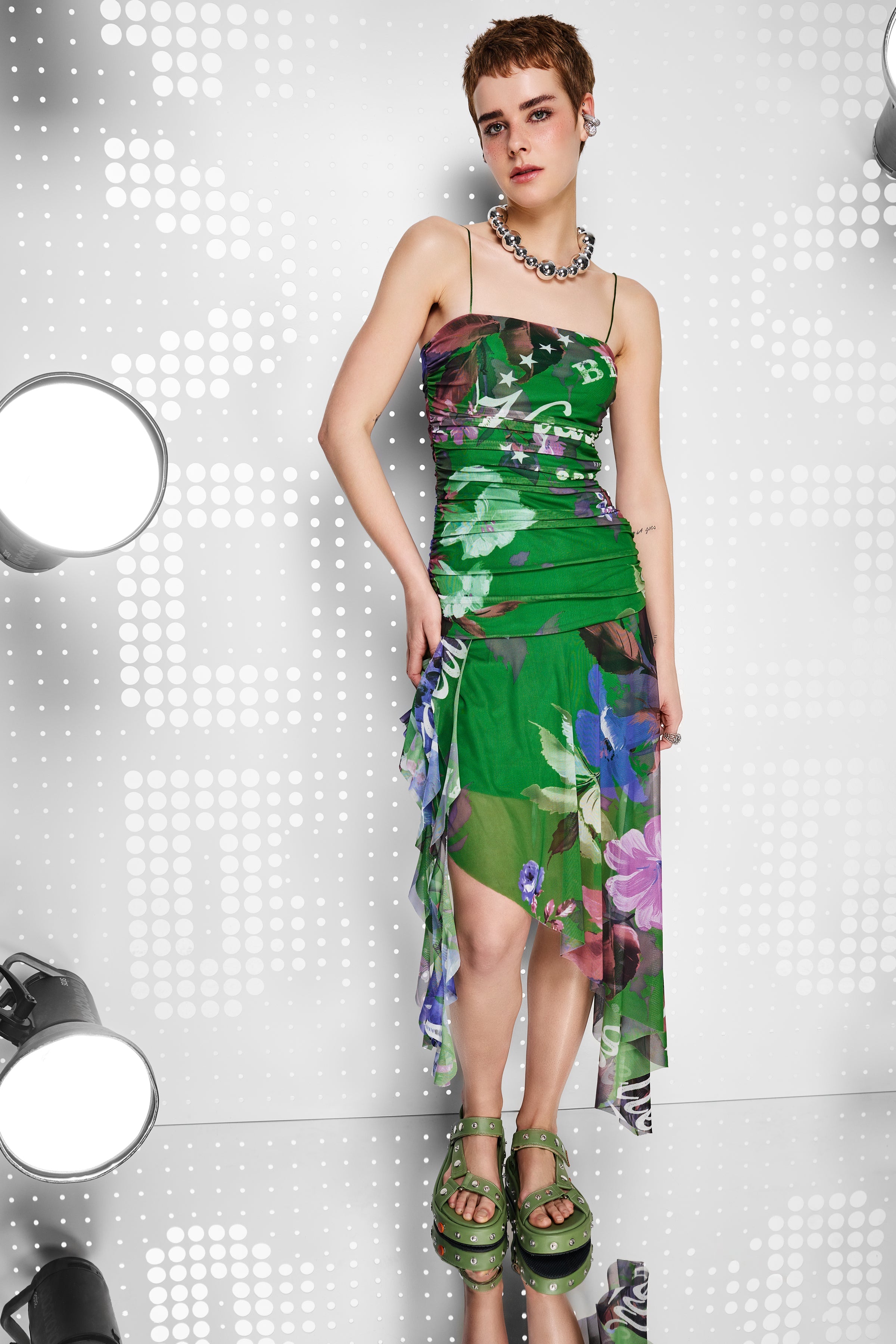 Yesil  Elbise 15367