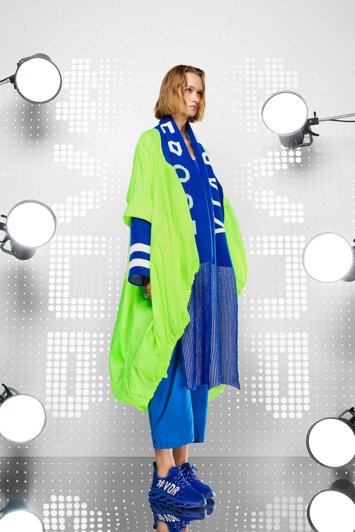 Sari Neon Saks Mavisi  Rüzgarlik 15452