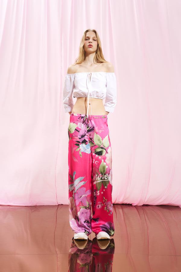 Beyaz Kayık Yaka Crop Bluz 17000