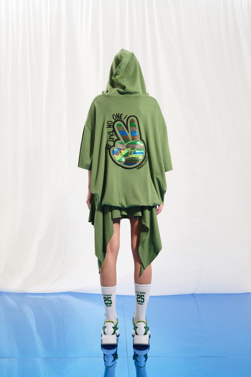 Zeytin Yeşili Kısa Kollu Sweatshirt 17010