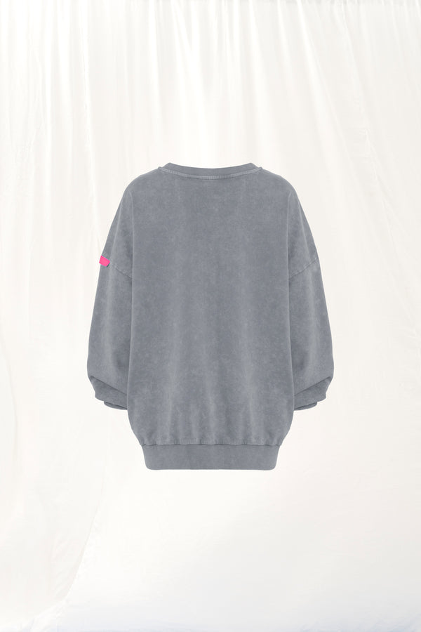 Gri Baskılı Sweatshirt 17044
