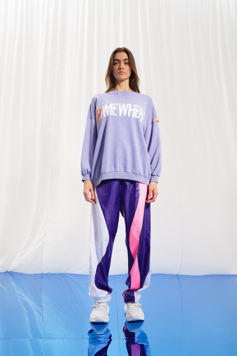 Lila Baskılı Sweatshirt 17044
