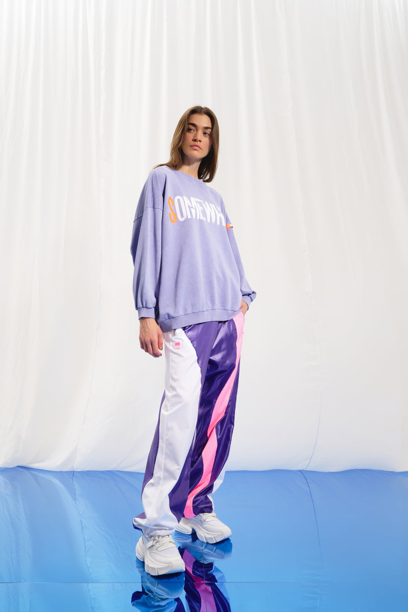 Lila Baskılı Sweatshirt 17044