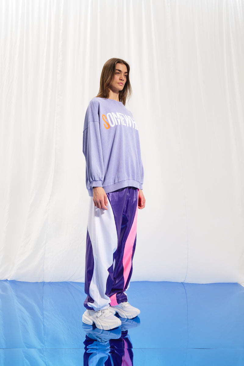 Lila Baskılı Sweatshirt 17044