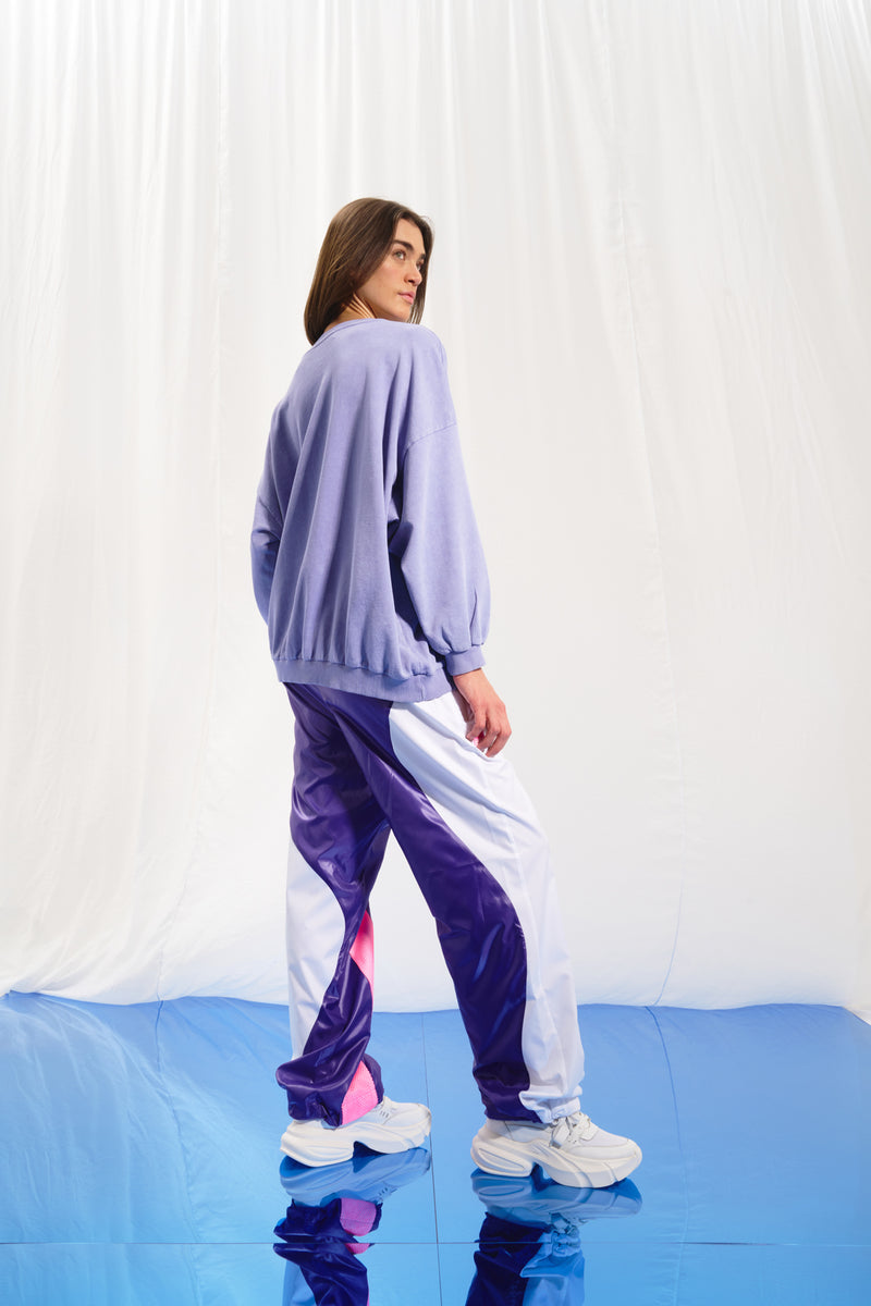 Lila Baskılı Sweatshirt 17044