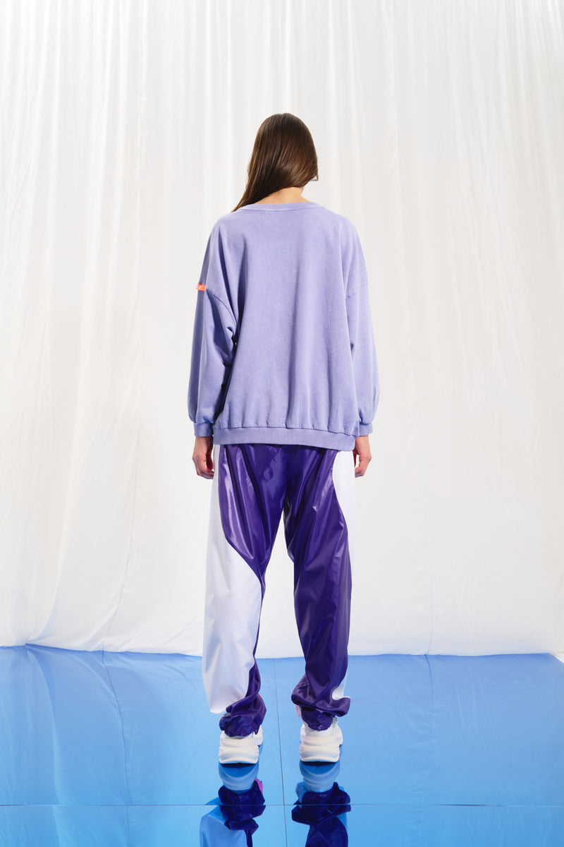 Lila Baskılı Sweatshirt 17044