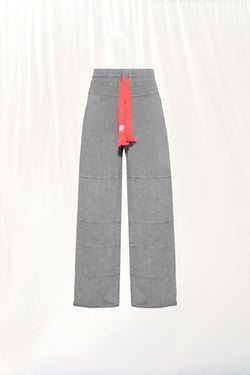 Gri Wide-Leg Pamuklu Pantolon 17045