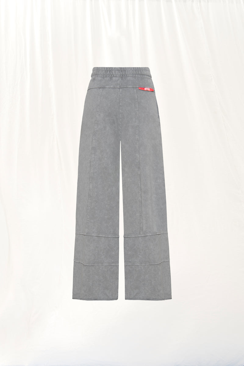 Gri Wide-Leg Pamuklu Pantolon 17045