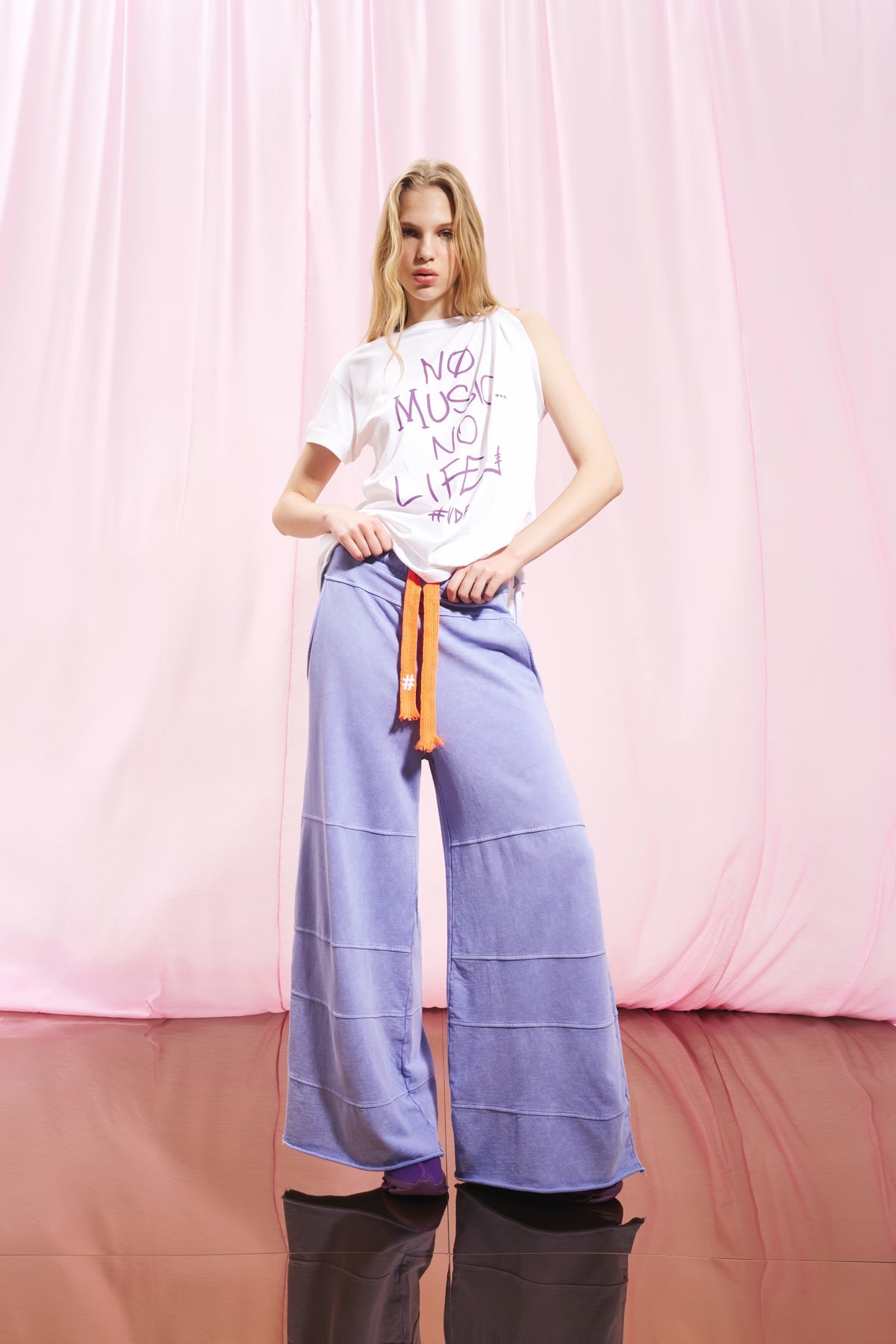 Lila Wide-Leg Pamuklu Pantolon 17045