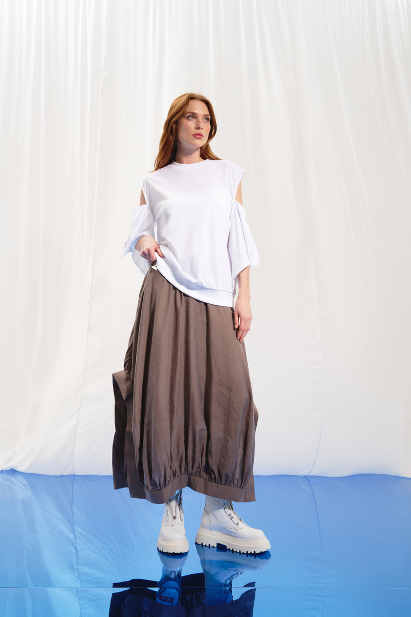 Beyaz Cut-Out T-shirt 17056
