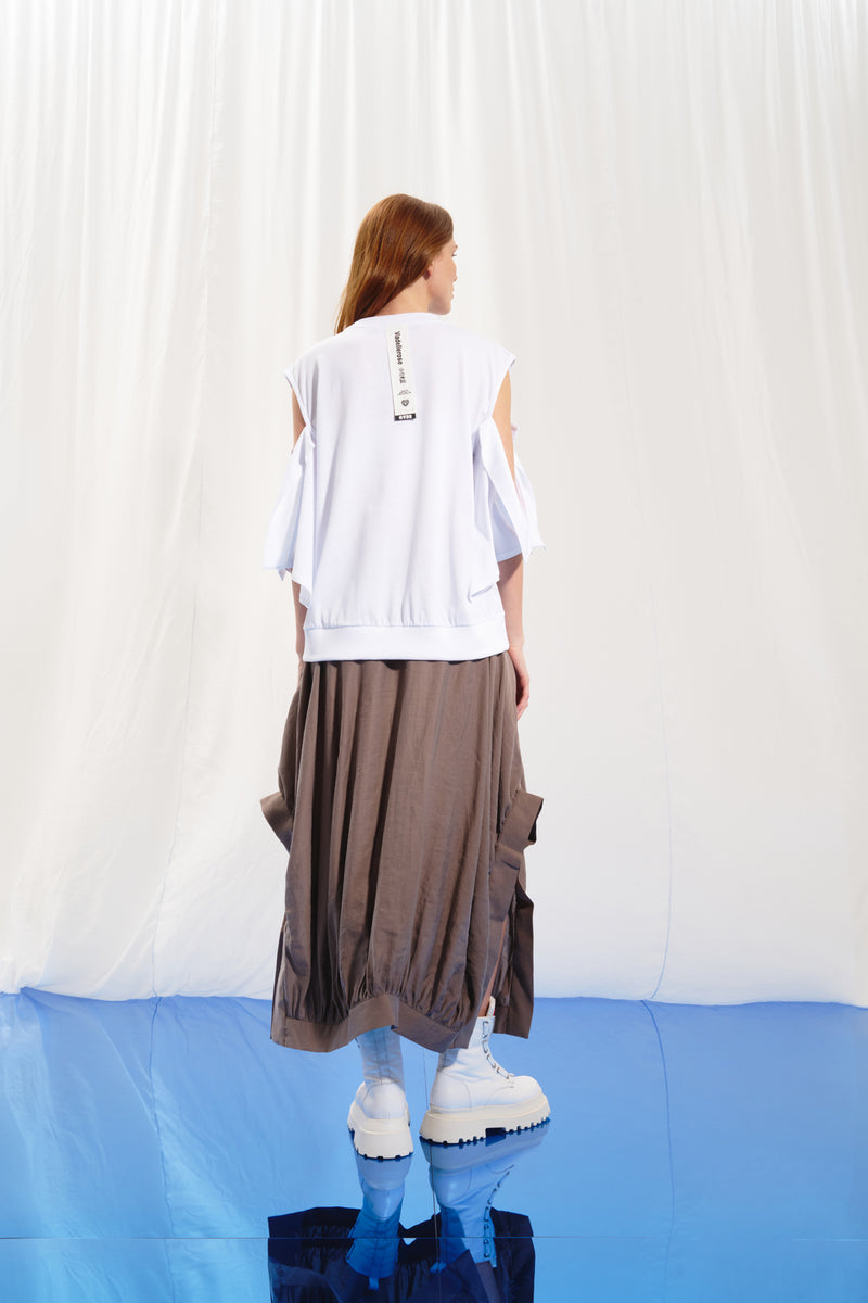 Beyaz Cut-Out T-shirt 17056