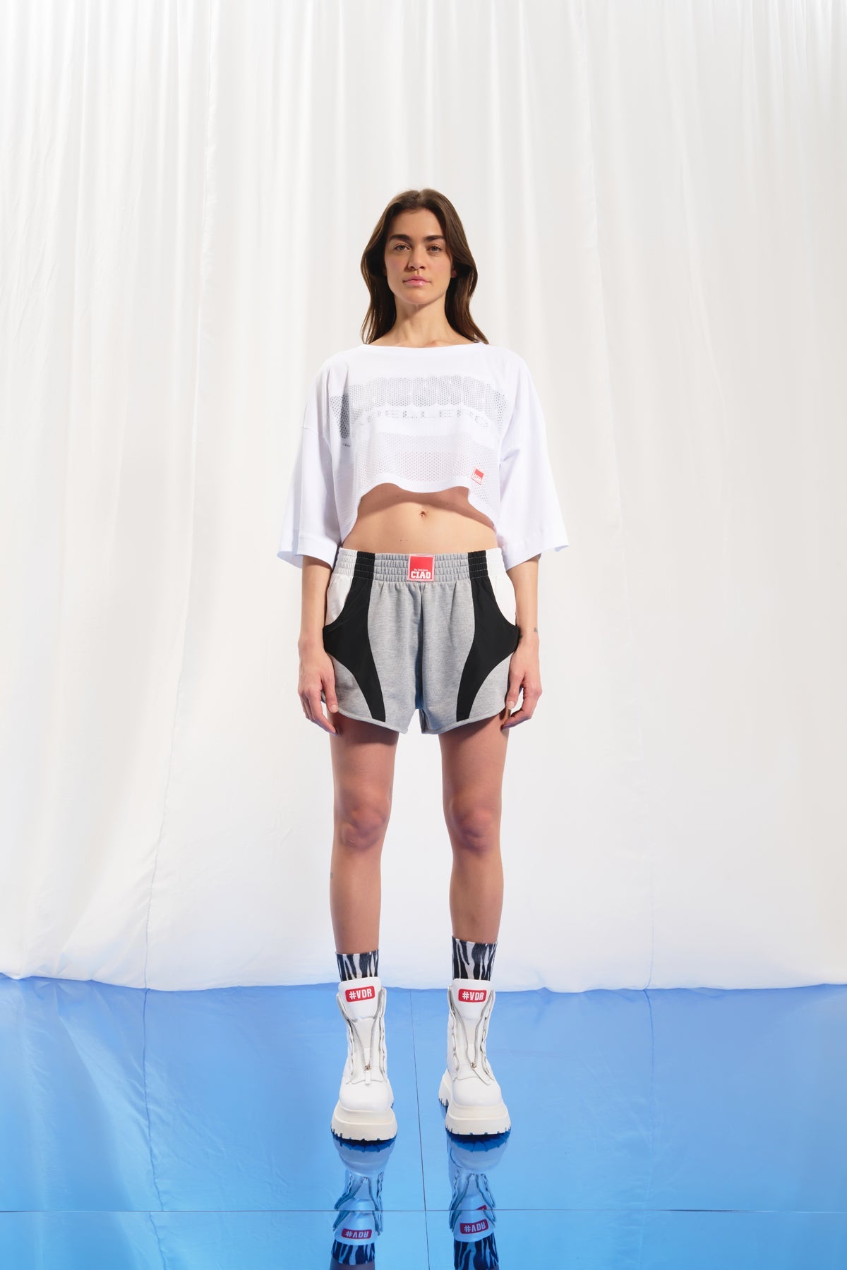 Beyaz Crop T-shirt 17071