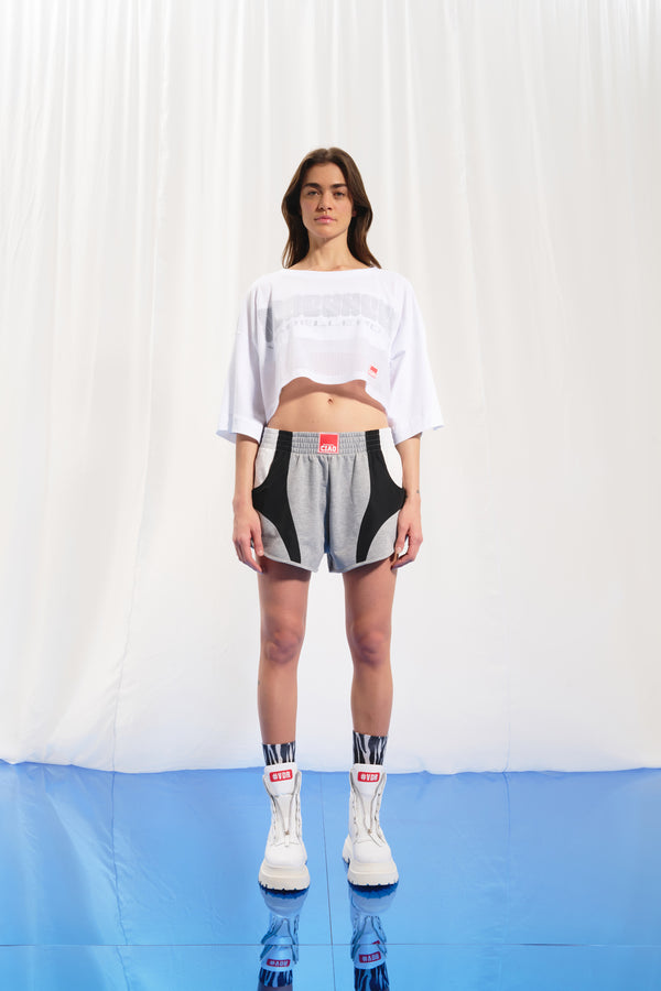 Beyaz Crop T-shirt 17071