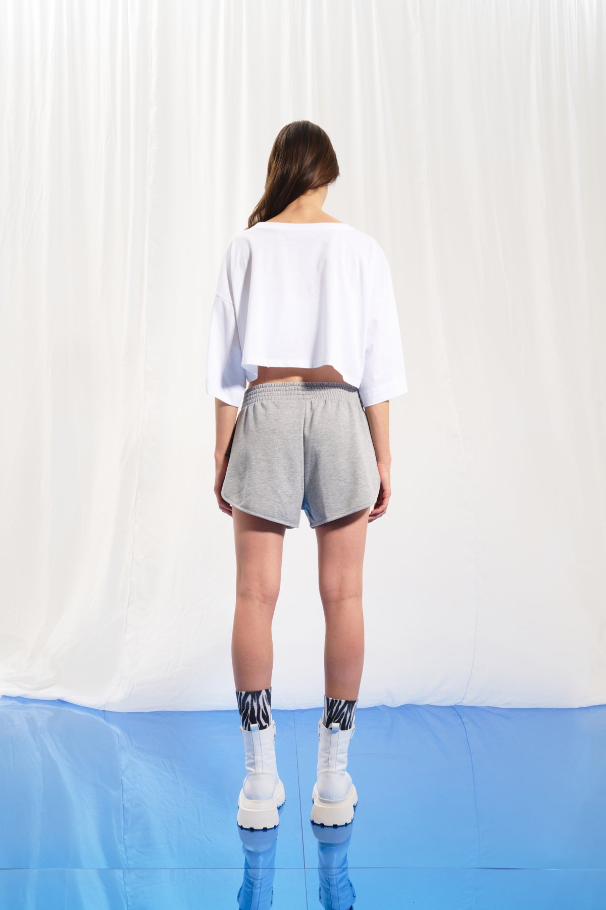 Beyaz Crop T-shirt 17071