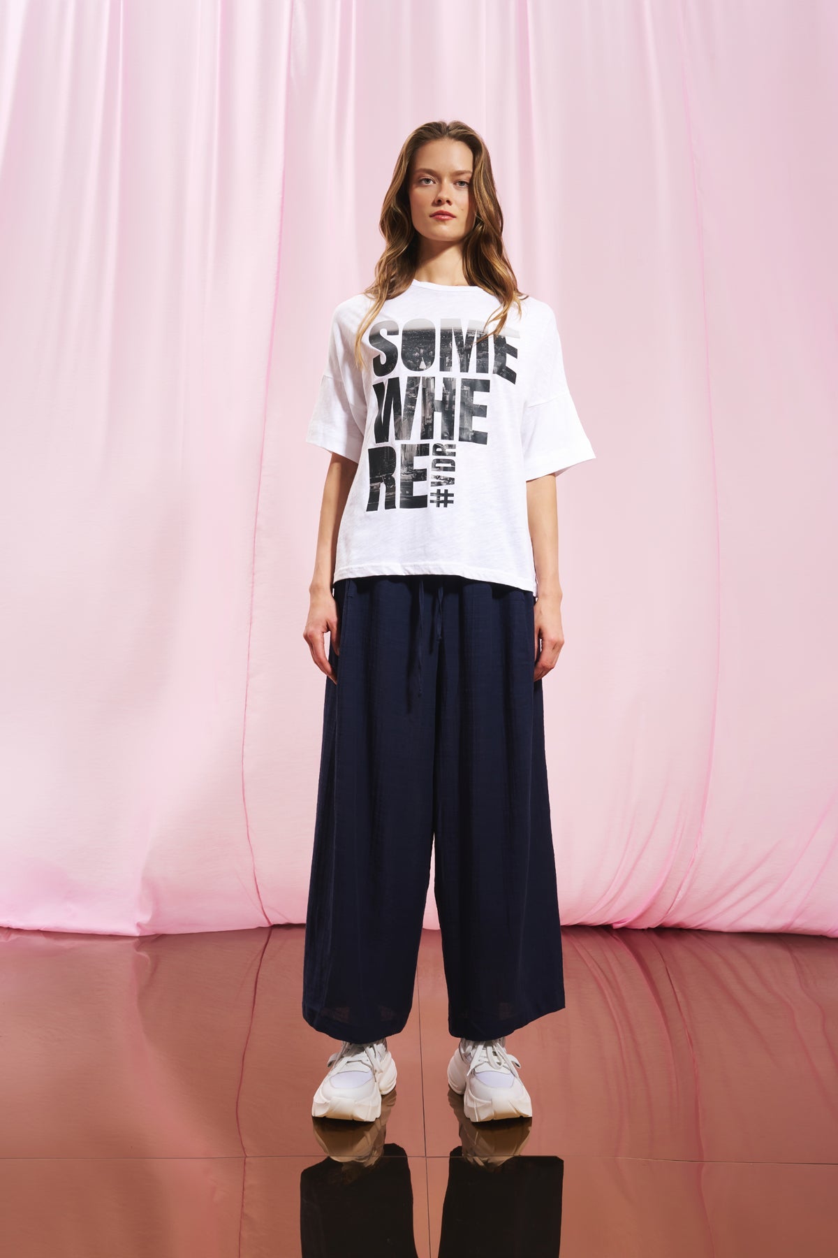 Beyaz Baskili T-shirt 17084
