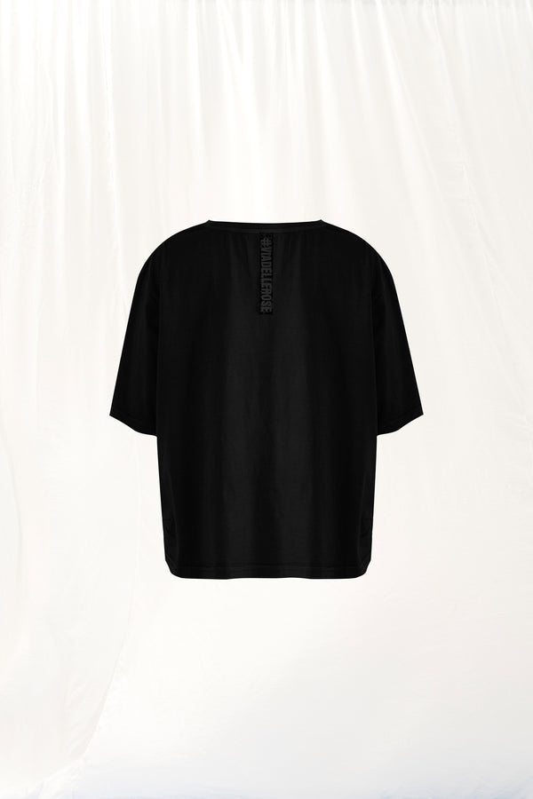 Siyah Keten T-shirt 17096