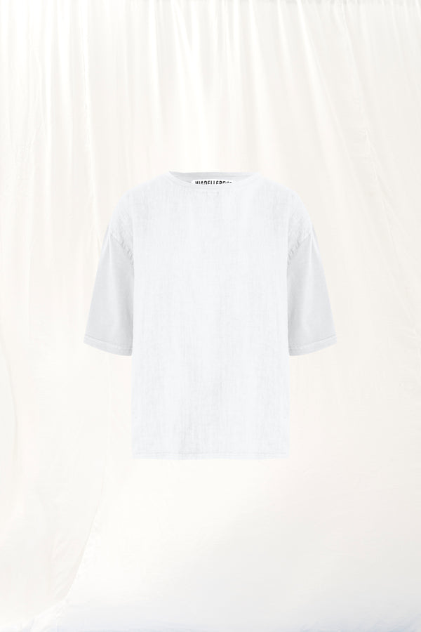 Beyaz Keten T-shirt 17096