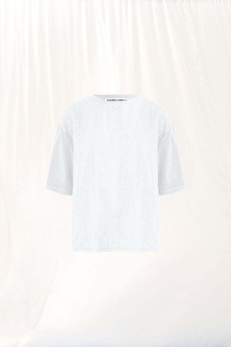 Beyaz Keten T-shirt 17096