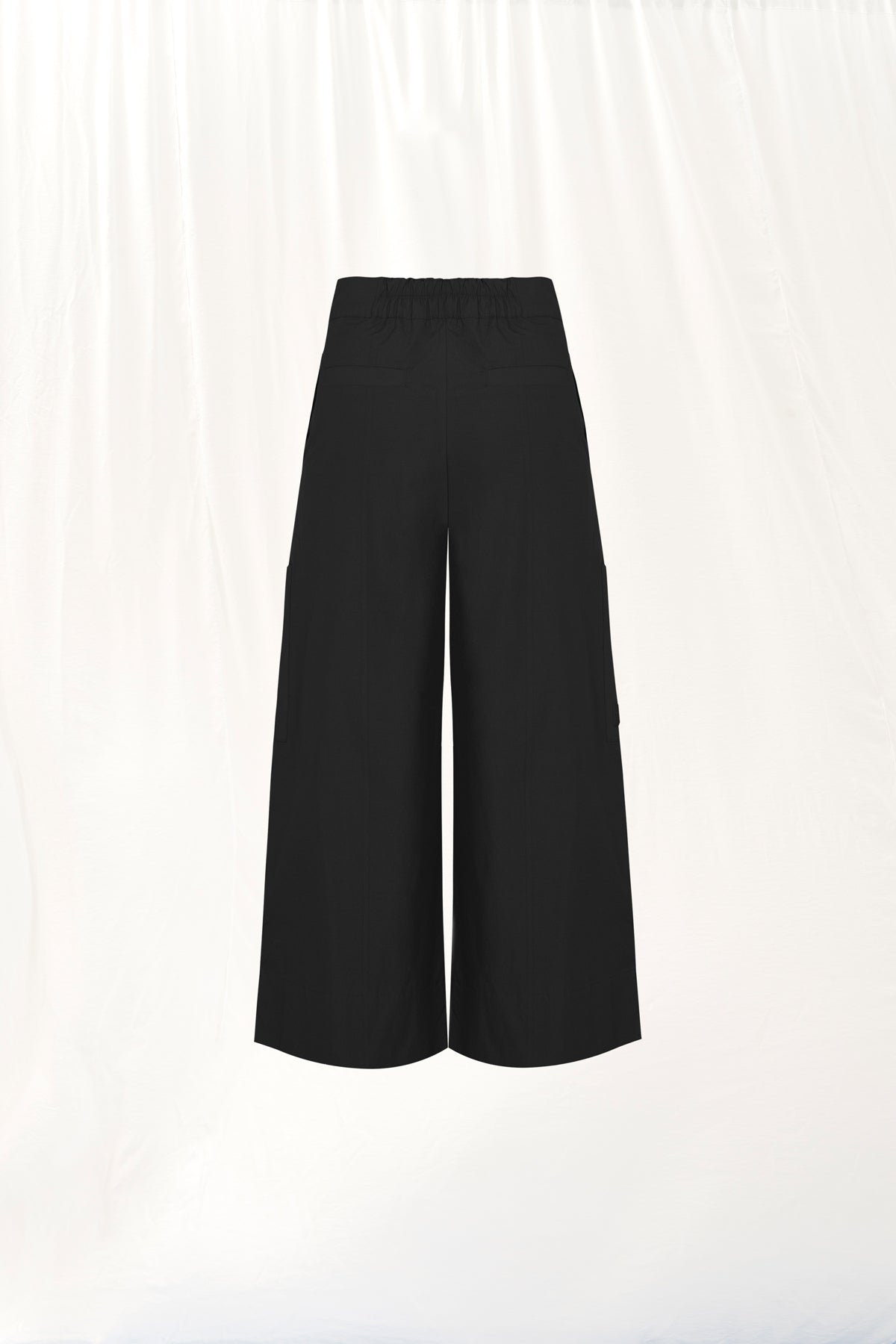 Siyah Wide-Leg Piliseli Pantolon 17098