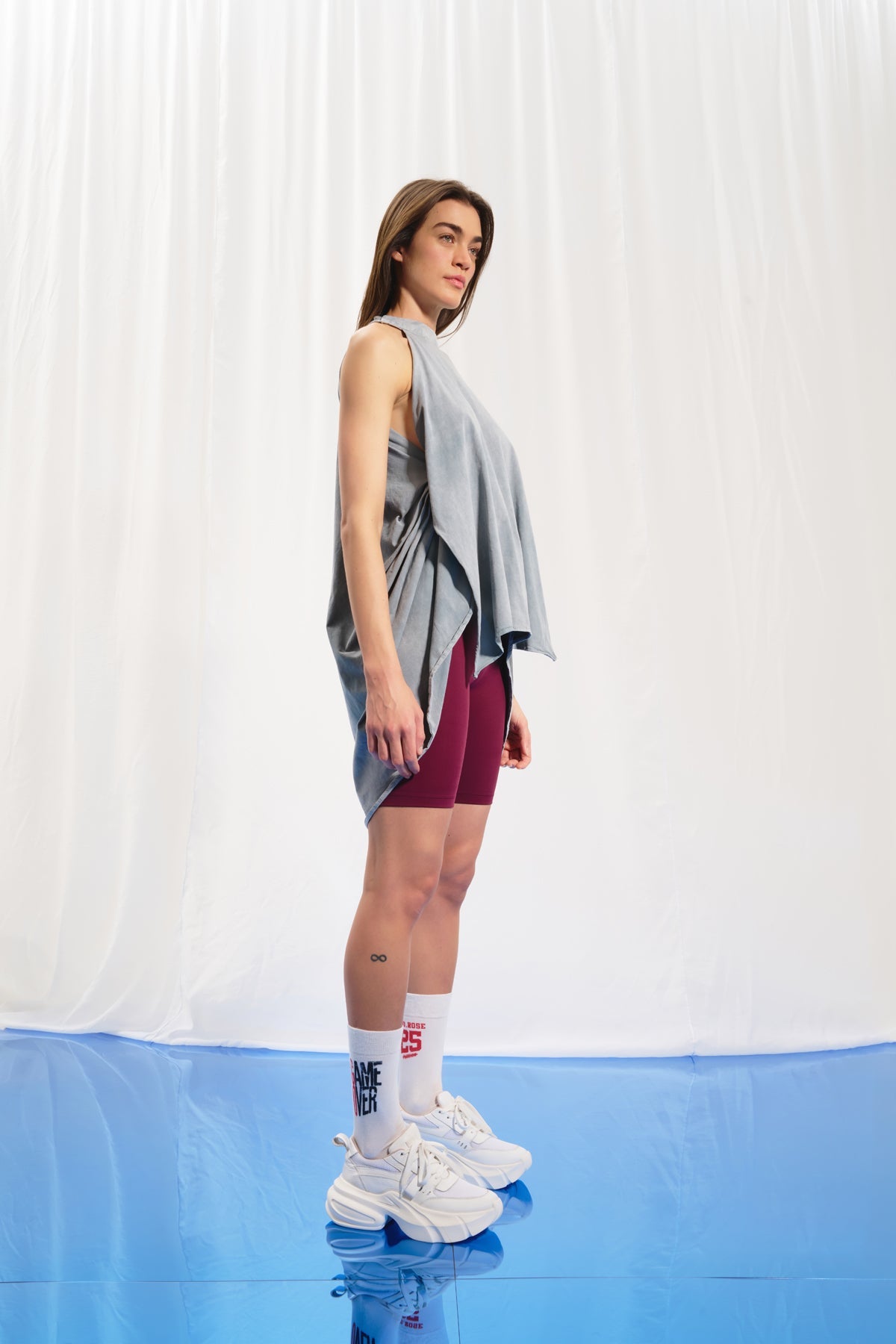 Gri Halter Yaka Tunik 17101