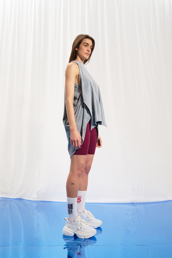 Gri Halter Yaka Tunik 17101