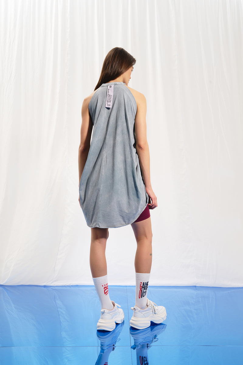 Gri Halter Yaka Tunik 17101