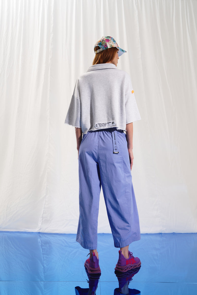 Lila Poplin Baggy Pantolon 17107