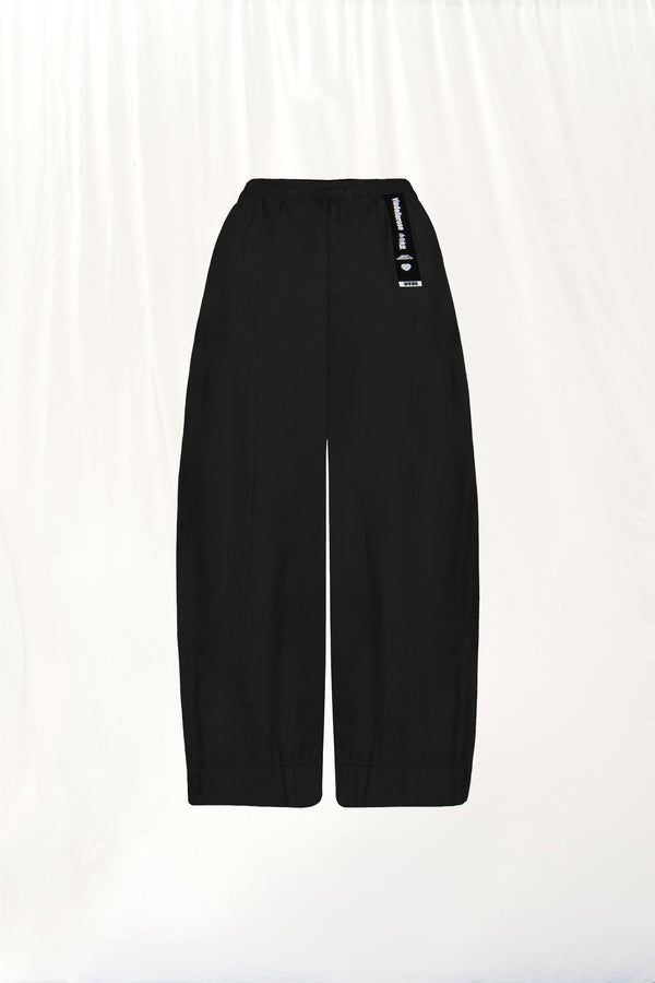 Siyah Poplin Baggy Pantolon 17107