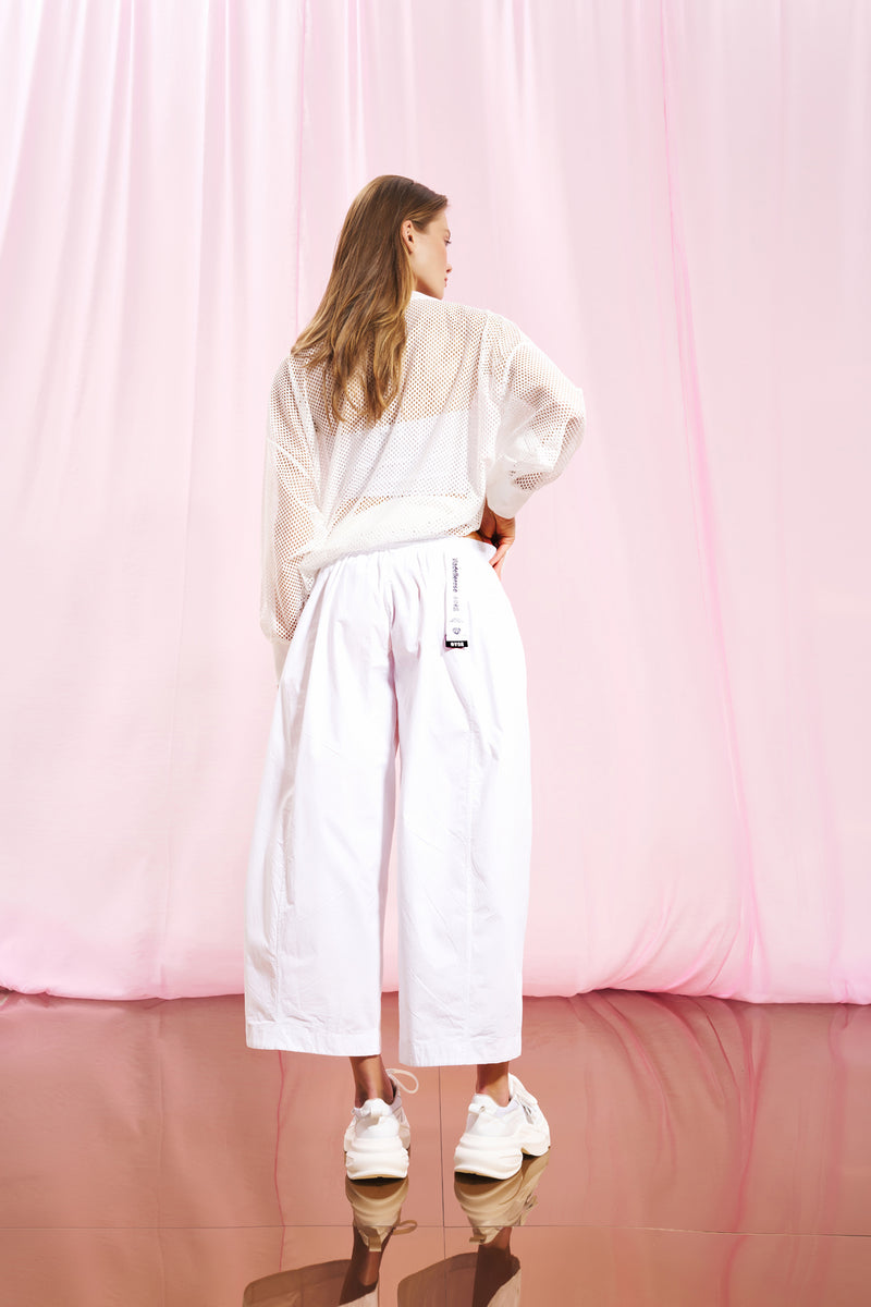 Beyaz Poplin Baggy Pantolon 17107