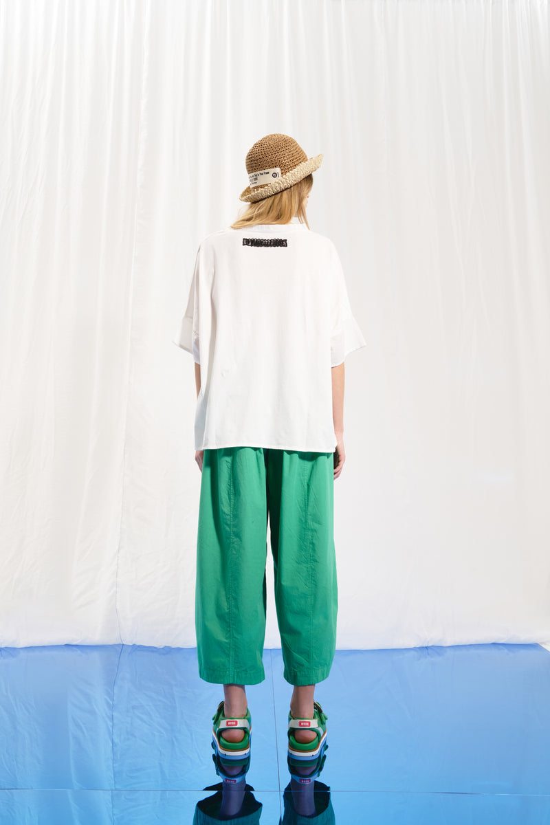 Yeşil Poplin Baggy Pantolon 17107