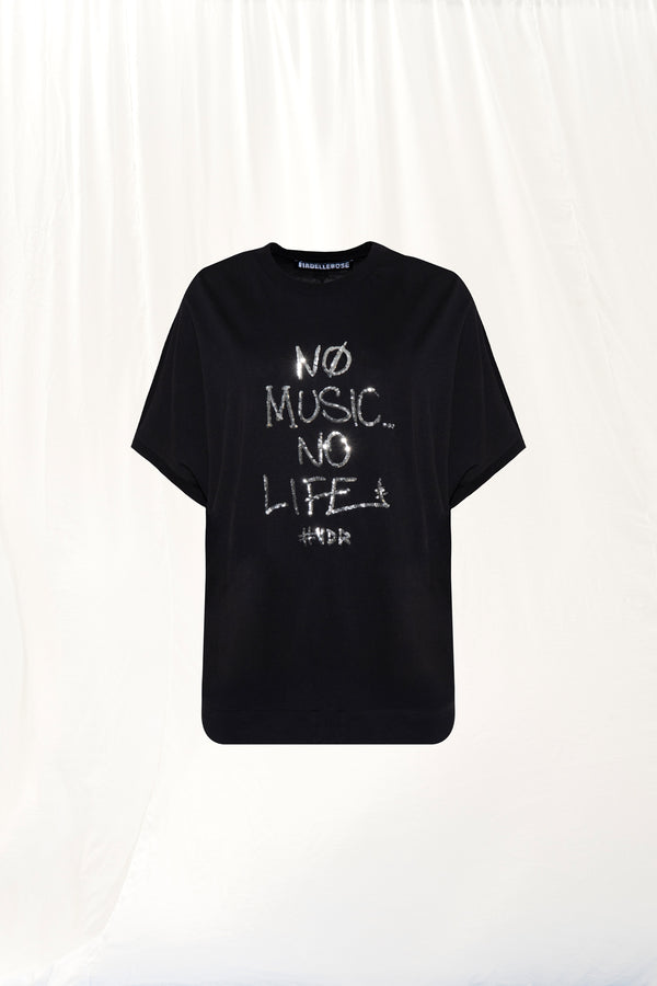 Siyah Payetli T-shirt 17153
