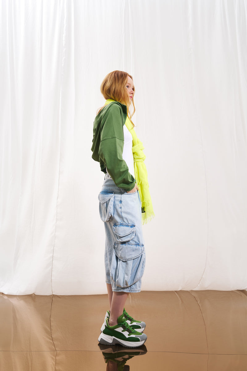 Açık Mavi Baggy Bermuda Denim Şort 17197