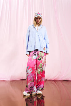 Lila Fermuarlı Kapüşonlu Sweatshirt 17240