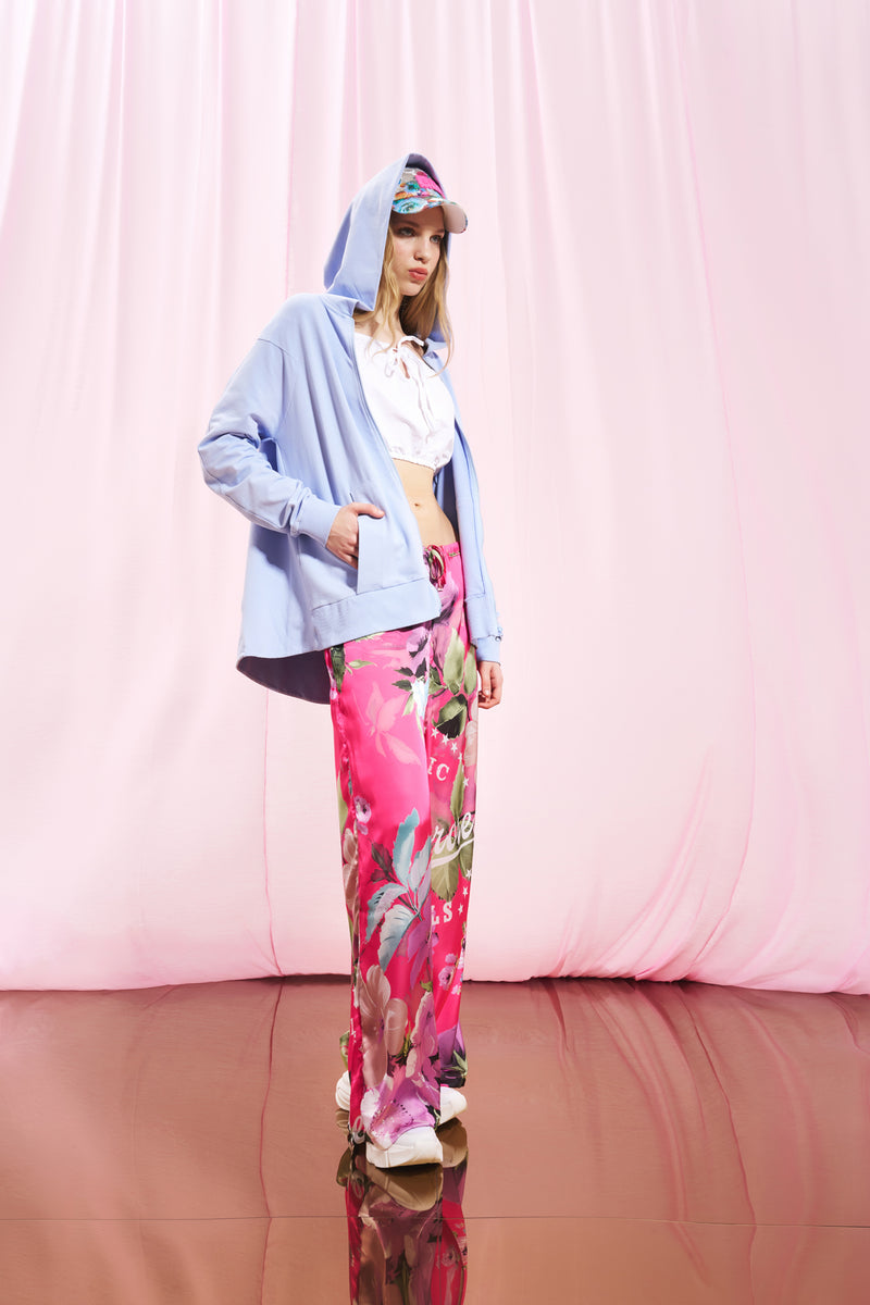 Lila Fermuarlı Kapüşonlu Sweatshirt 17240