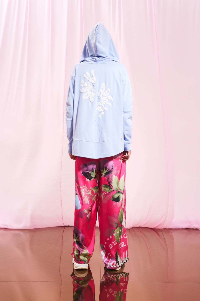 Lila Fermuarlı Kapüşonlu Sweatshirt 17240