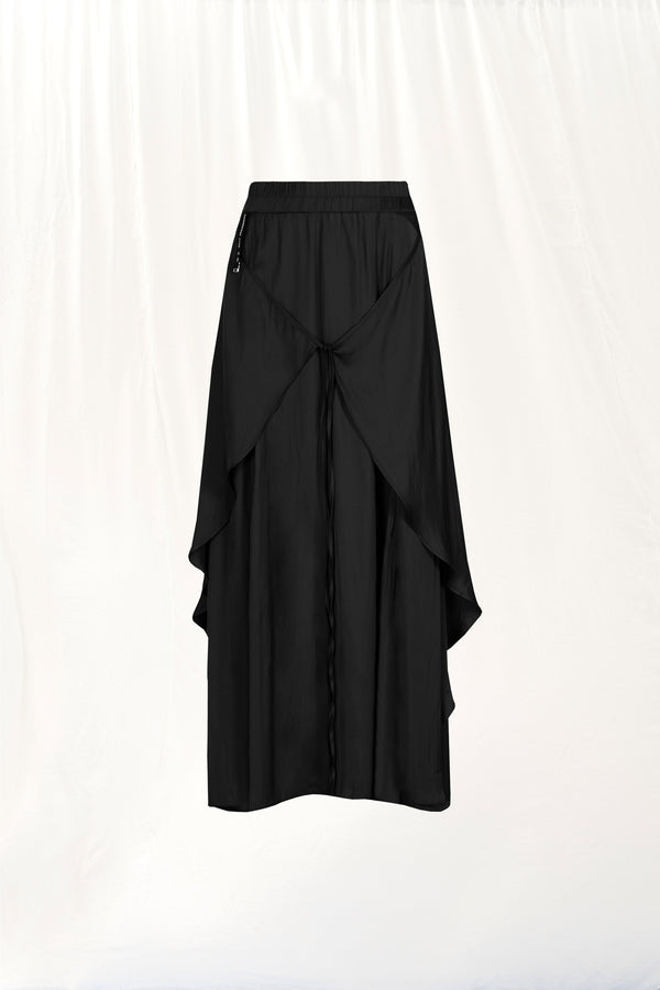 Siyah Saten Midi Etek 17285
