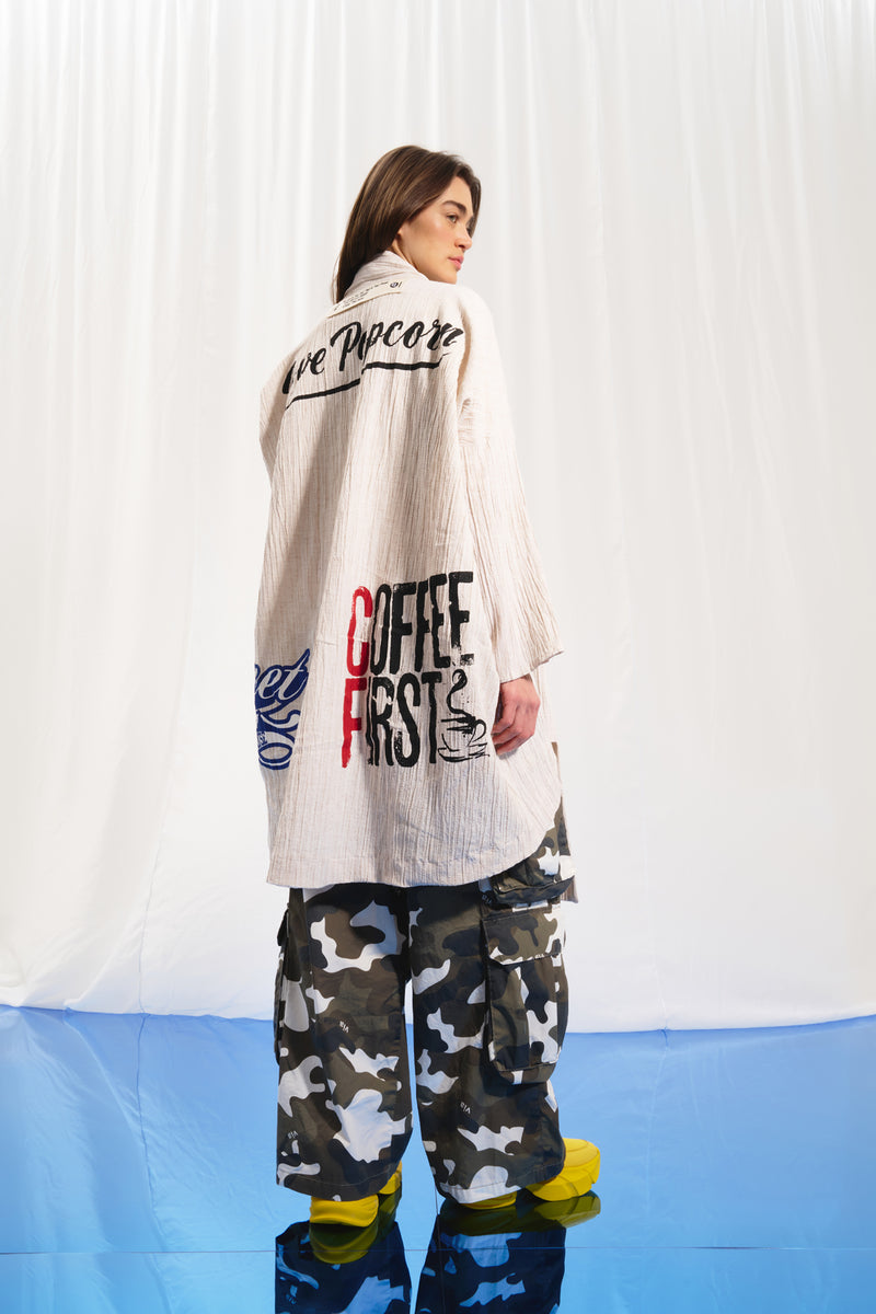 Bej Oversize Hırka 17297
