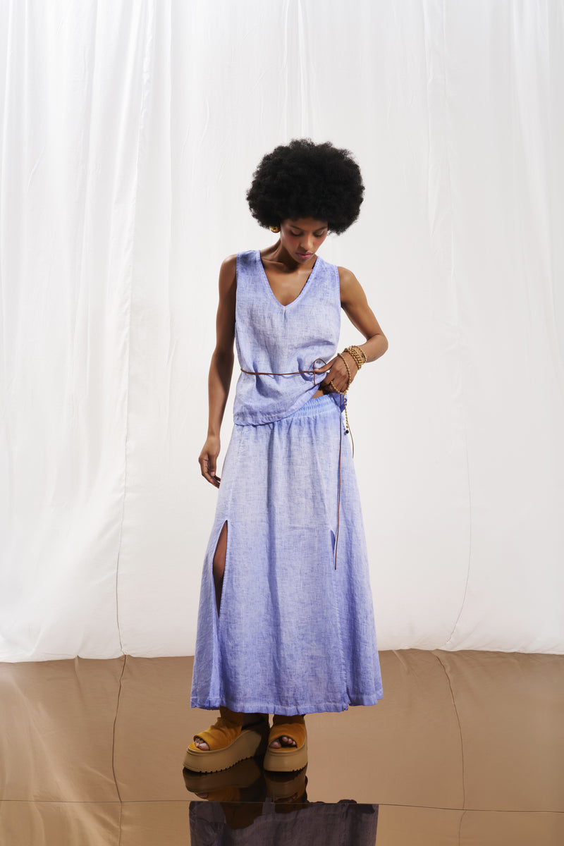 Lila Keten Midi Etek 17308